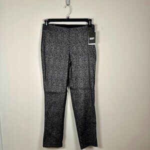 NWT-DKNY- Ladies Pants-Ankle Length-Slim Leg/Ankle Length-Black & Silver-Size 6